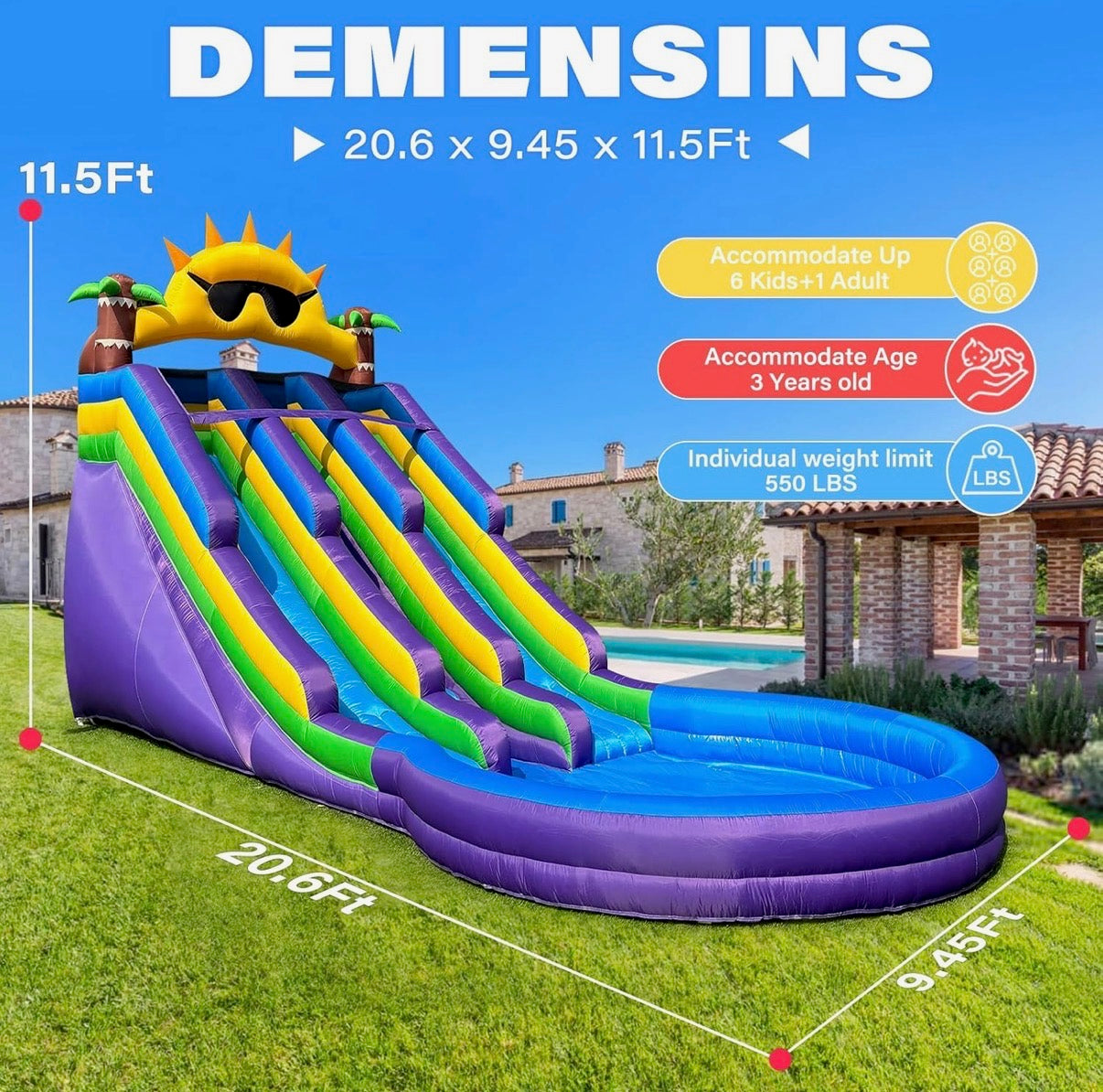 Large Sunny Water slide
